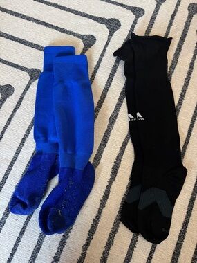 2 Pair Soccer Socks - Black and Royal Blue ⚽️